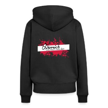 L’Autriche, ma patrie, mon amour ! - Sweat à capuche Premium bio Femme - noir - Dos - Julia (174cm)