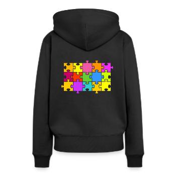 puzzle - Women’s Premium Organic Hoodie - black - Back - Julia (174cm)