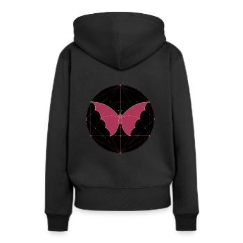 Heilige Geometrie Schmetterling - Frauen Premium Bio Hoodie - Schwarz - Hinten - Julia (174cm)