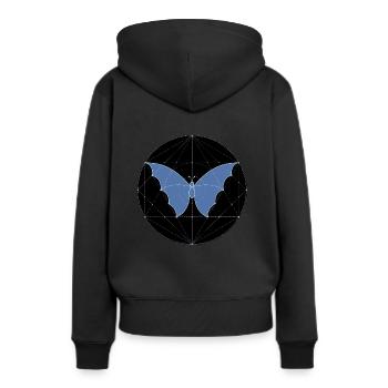 Heilige Geometrie Schmetterling - Frauen Premium Bio Hoodie - Schwarz - Hinten - Julia (174cm)