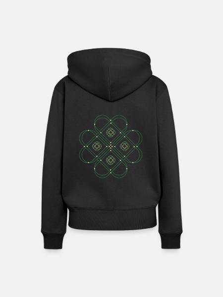 Kleeblatt - Frauen Premium Bio Hoodie - Schwarz