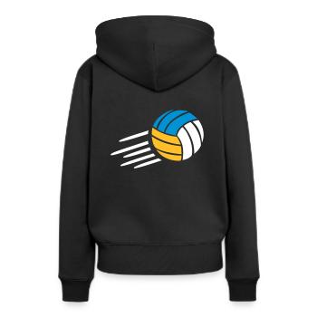Beach-volley - Sweat à capuche Premium bio Femme - noir - Dos - Julia (174cm)