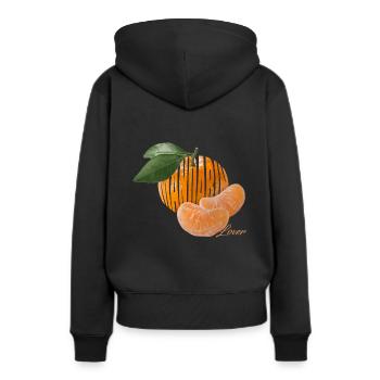 Mandarin Lover - Das Obst mit den süßen Kammern - Frauen Premium Bio Hoodie - Schwarz - Hinten - Julia (174cm)