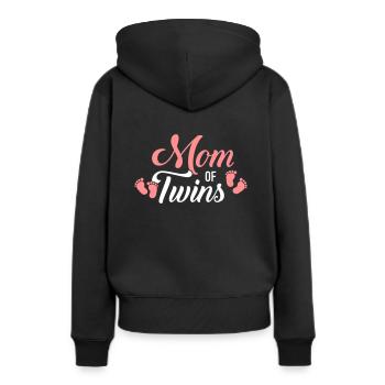jumeaux - Sweat à capuche Premium bio Femme - noir - Dos - Julia (174cm)