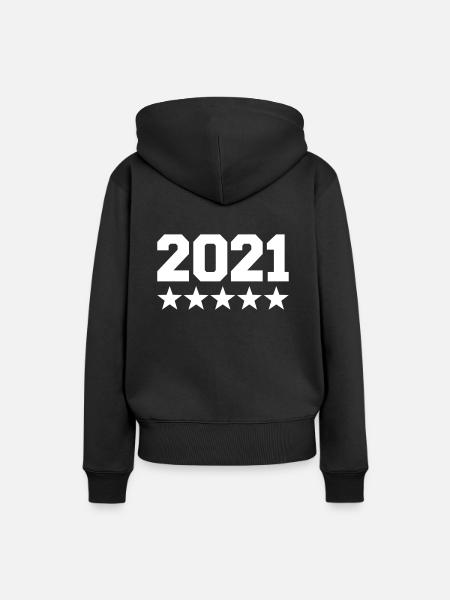 2021 - Frauen Premium Bio Hoodie - Schwarz