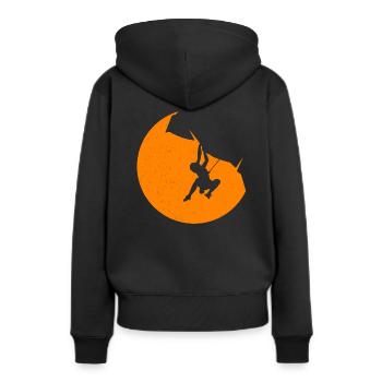 Escalade de rocher - Sweat à capuche Premium bio Femme - noir - Dos - Julia (174cm)