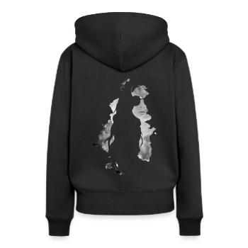 Silhouette Frau Aquarell 209 VanIvony - Frauen Premium Bio Hoodie - Schwarz - Hinten - Julia (174cm)