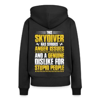 Fallschirmspringen Fallschirmspringer Skydiver - Frauen Premium Bio Hoodie - Schwarz - Hinten - Julia (174cm)