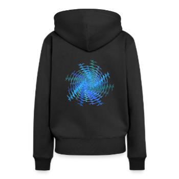musique forte - Sweat à capuche Premium bio Femme - noir - Dos - Julia (174cm)