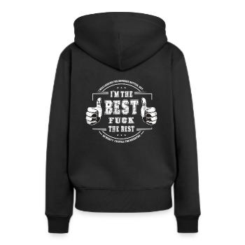 Je suis le meilleur - Sweat à capuche Premium bio Femme - noir - Dos - Julia (174cm)