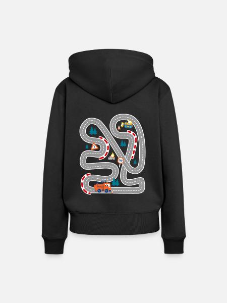 Spielen Sie Autorennen auf dem Rücken Familiengeschenk - Frauen Premium Bio Hoodie - Schwarz