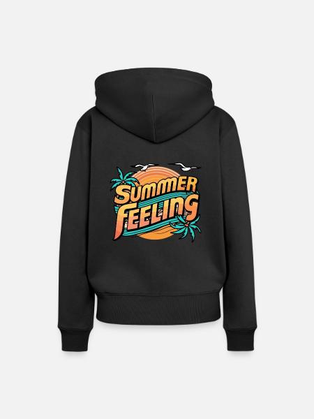 Sommer Gefühl - Frauen Premium Bio Hoodie - Schwarz
