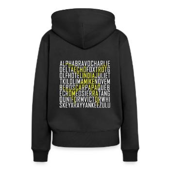 Pilot Flugzeug Morse Alphabet Fluglotse Funker - Frauen Premium Bio Hoodie - Schwarz - Hinten - Julia (174cm)