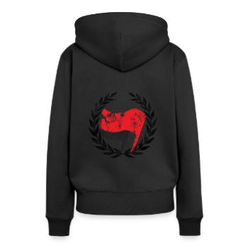 ANTIFASCHIST ACTIVISTE - Sweat à capuche Premium bio Femme - noir - Dos - Julia (174cm)