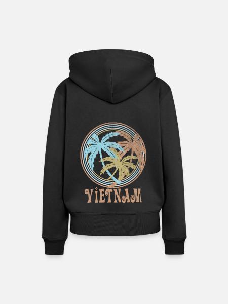 Vietnam - Frauen Premium Bio Hoodie - Schwarz