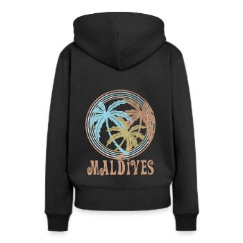 Maldives - Sweat à capuche Premium bio Femme - noir - Dos - Julia (174cm)