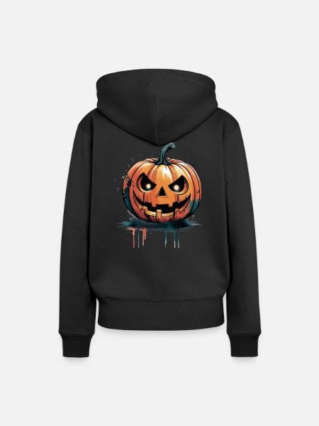 Halloween Kürbislaternen - Frauen Premium Bio Hoodie - Schwarz
