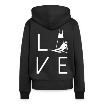 Amour Ski Slalom - Sweat à capuche Premium bio Femme - noir - Dos - Julia (174cm)