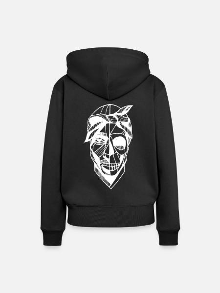 Skeletkopf Totenkopf Rapper - Frauen Premium Bio Hoodie - Schwarz