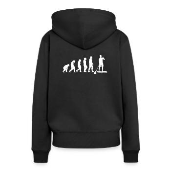 pagaie debout - Sweat à capuche Premium bio Femme - noir - Dos - Julia (174cm)