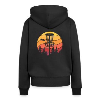 Disc Golf - Frauen Premium Bio Hoodie - Schwarz - Hinten - Julia (174cm)