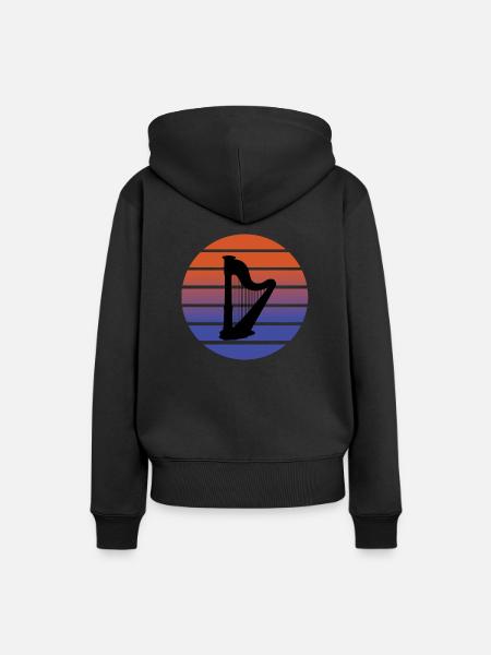harpe - Sweat à capuche Premium bio Femme - noir