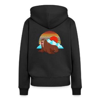 Morses - Sweat à capuche Premium bio Femme - noir - Dos - Julia (174cm)
