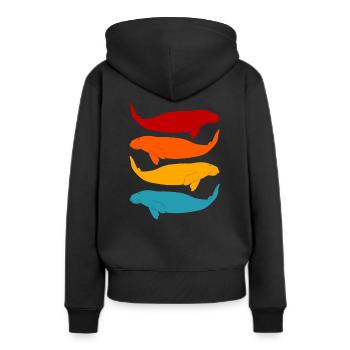 Seekühe - Frauen Premium Bio Hoodie - Schwarz - Hinten - Julia (174cm)