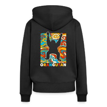 Orang-Utan - Frauen Premium Bio Hoodie - Schwarz - Hinten - Julia (174cm)