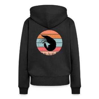 Crevettes - Sweat à capuche Premium bio Femme - noir - Dos - Julia (174cm)