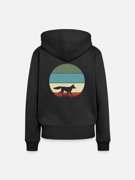 Fuchs - Frauen Premium Bio Hoodie - Schwarz
