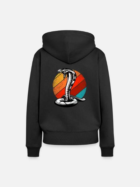 Kobra - Frauen Premium Bio Hoodie - Schwarz