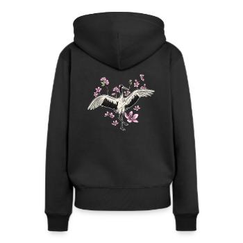 Grue - Sweat à capuche Premium bio Femme - noir - Dos - Julia (174cm)