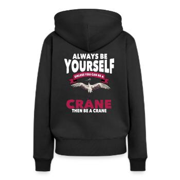 Grue - Sweat à capuche Premium bio Femme - noir - Dos - Julia (174cm)