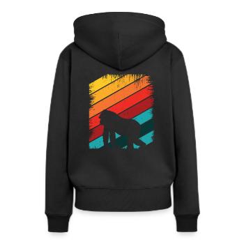 Gorilla - Sweat à capuche Premium bio Femme - noir - Dos - Julia (174cm)