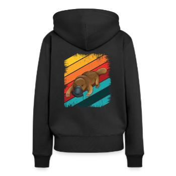 Bec d’abel - Sweat à capuche Premium bio Femme - noir - Dos - Julia (174cm)