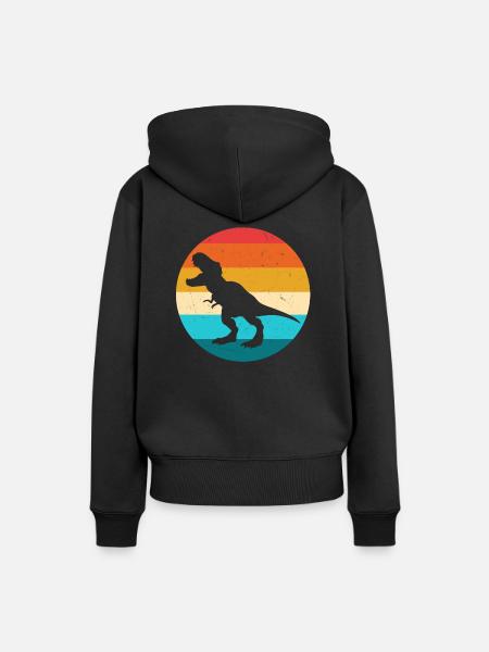 T-Rex - Frauen Premium Bio Hoodie - Schwarz