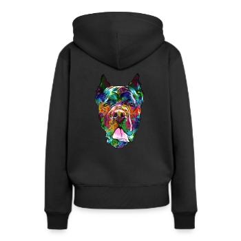 Cane Corso - Sweat à capuche Premium bio Femme - noir - Dos - Julia (174cm)