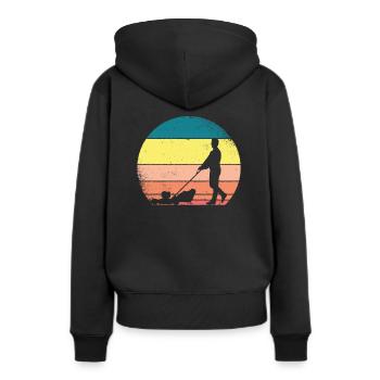 Tondre la pelouse - Sweat à capuche Premium bio Femme - noir - Dos - Julia (174cm)