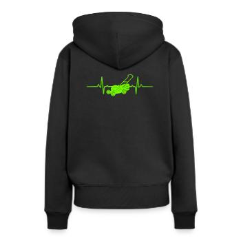 Tondre le rythme cardiaque - Sweat à capuche Premium bio Femme - noir - Dos - Julia (174cm)
