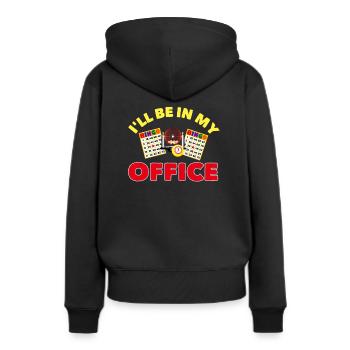 Bingo - Frauen Premium Bio Hoodie - Schwarz - Hinten - Julia (174cm)