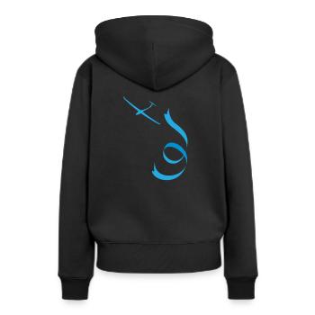 Segelflugzeug - Frauen Premium Bio Hoodie - Schwarz - Hinten - Julia (174cm)