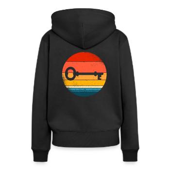 Clés - Sweat à capuche Premium bio Femme - noir - Dos - Julia (174cm)