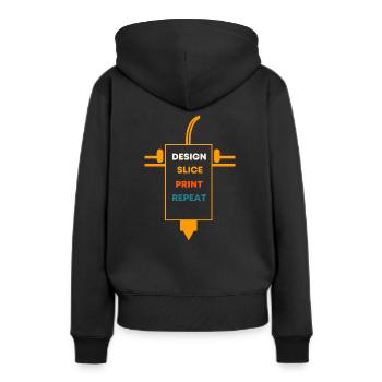 Impression 3D - Sweat à capuche Premium bio Femme - noir - Dos - Julia (174cm)