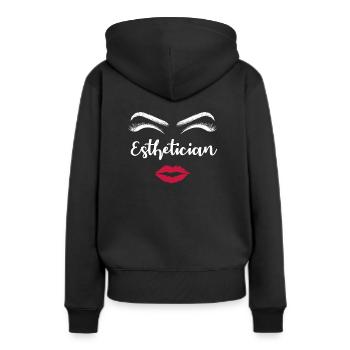 Kosmetiker - Frauen Premium Bio Hoodie - Schwarz - Hinten - Julia (174cm)