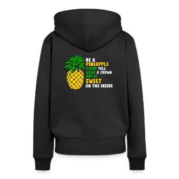 Ananas - Sweat à capuche Premium bio Femme - noir - Dos - Julia (174cm)