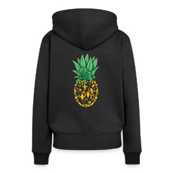 Ananas - Sweat à capuche Premium bio Femme - noir - Dos - Julia (174cm)