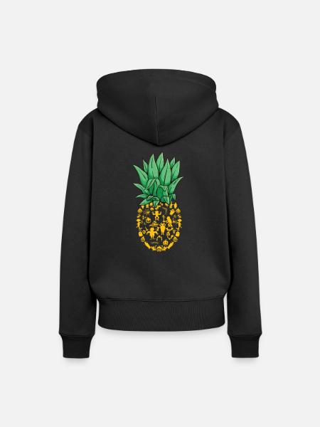 Ananas - Frauen Premium Bio Hoodie - Schwarz