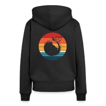 peach - Women’s Premium Organic Hoodie - black - Back - Julia (174cm)