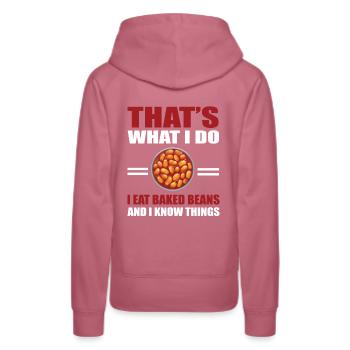Baked Beans Geschenkidee - Frauen Premium Bio Hoodie - Malve - Hinten - Isabella (175cm)